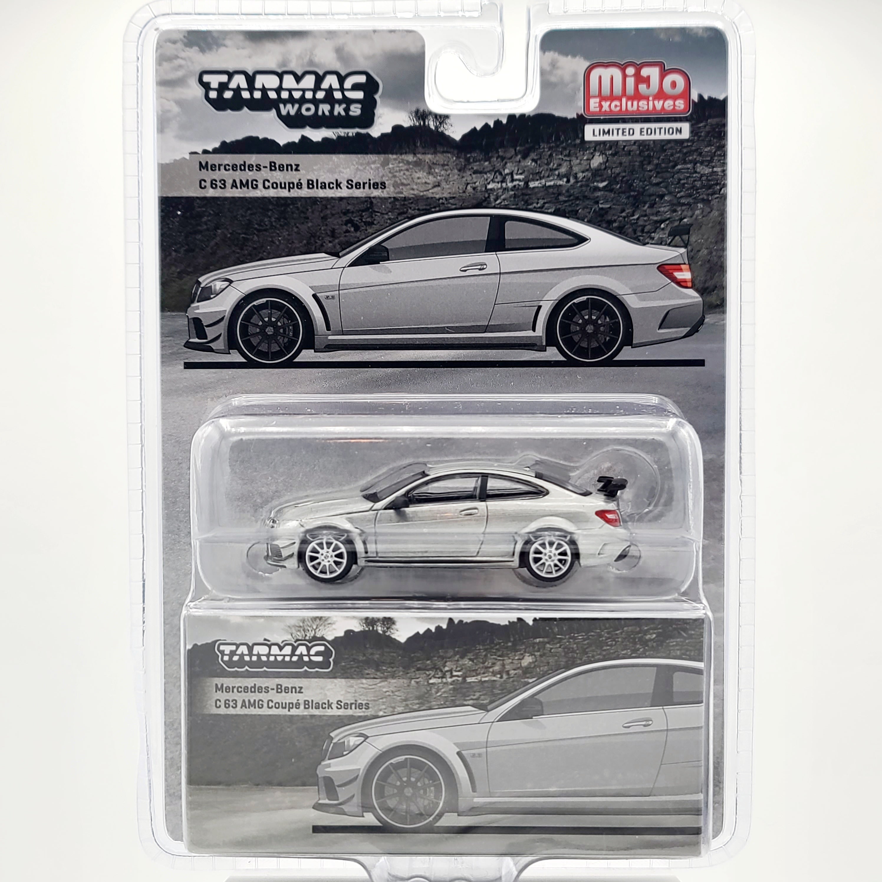 Tarmac Works - CHASE - Mercedes-Benz C63 AMG Coupe Black Series - 1:64, Silver (2025 Global64 - MiJo Exclusives - Limited Edition)